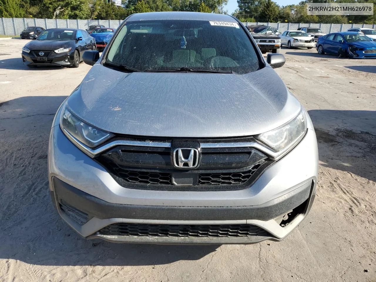 2021 Honda Cr-V Lx VIN: 2HKRW2H21MH626978 Lot: 76349434