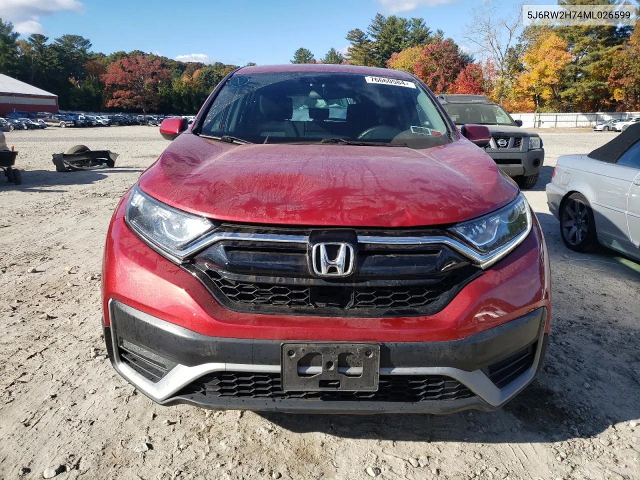 2021 Honda Cr-V Se VIN: 5J6RW2H74ML026599 Lot: 76660584