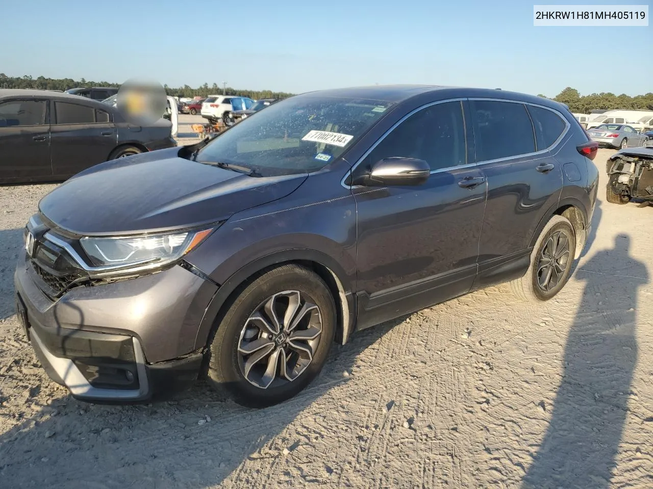 2021 Honda Cr-V Exl VIN: 2HKRW1H81MH405119 Lot: 77002134