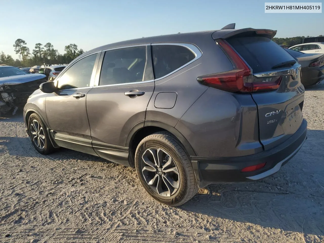 2021 Honda Cr-V Exl VIN: 2HKRW1H81MH405119 Lot: 77002134