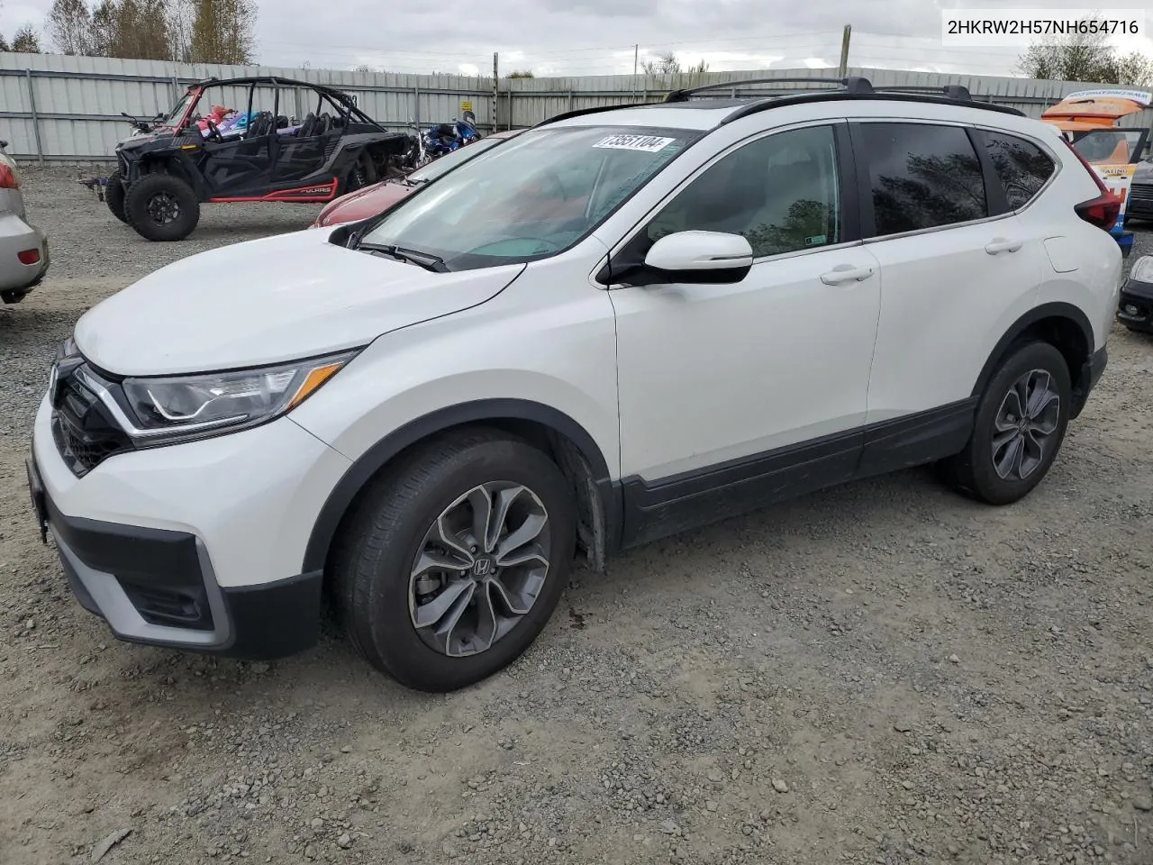 2022 Honda Cr-V Ex VIN: 2HKRW2H57NH654716 Lot: 73551104