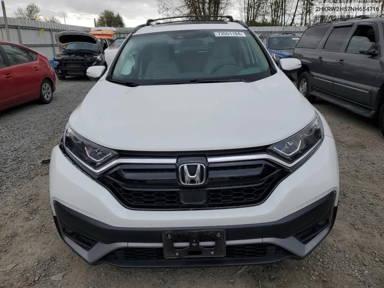 2022 Honda Cr-V Ex VIN: 2HKRW2H57NH654716 Lot: 73551104