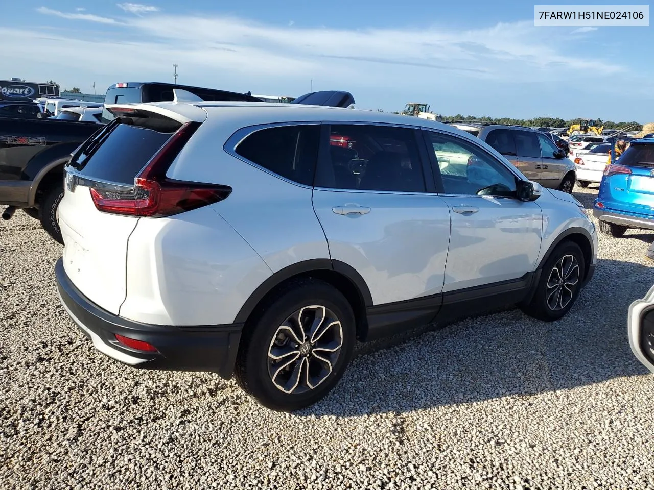 2022 Honda Cr-V Ex VIN: 7FARW1H51NE024106 Lot: 74449974