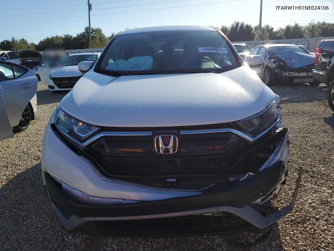 2022 Honda Cr-V Ex VIN: 7FARW1H51NE024106 Lot: 74449974