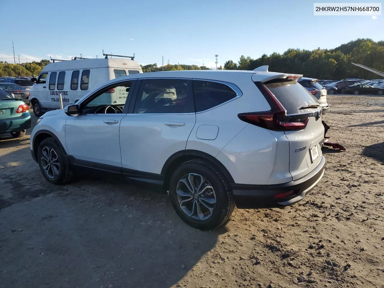 2022 Honda Cr-V Ex VIN: 2HKRW2H57NH668700 Lot: 74818544