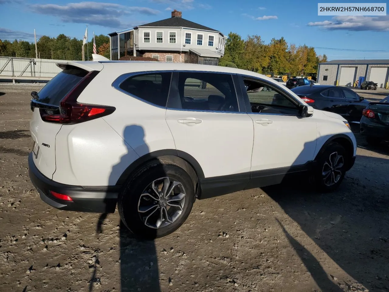 2022 Honda Cr-V Ex VIN: 2HKRW2H57NH668700 Lot: 74818544