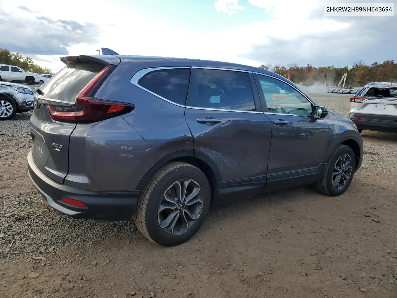 2022 Honda Cr-V Exl VIN: 2HKRW2H89NH643694 Lot: 76170754