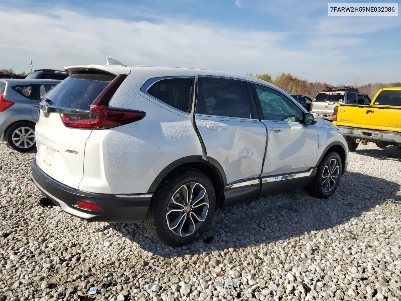 2022 Honda Cr-V Ex VIN: 7FARW2H59NE032086 Lot: 77022464