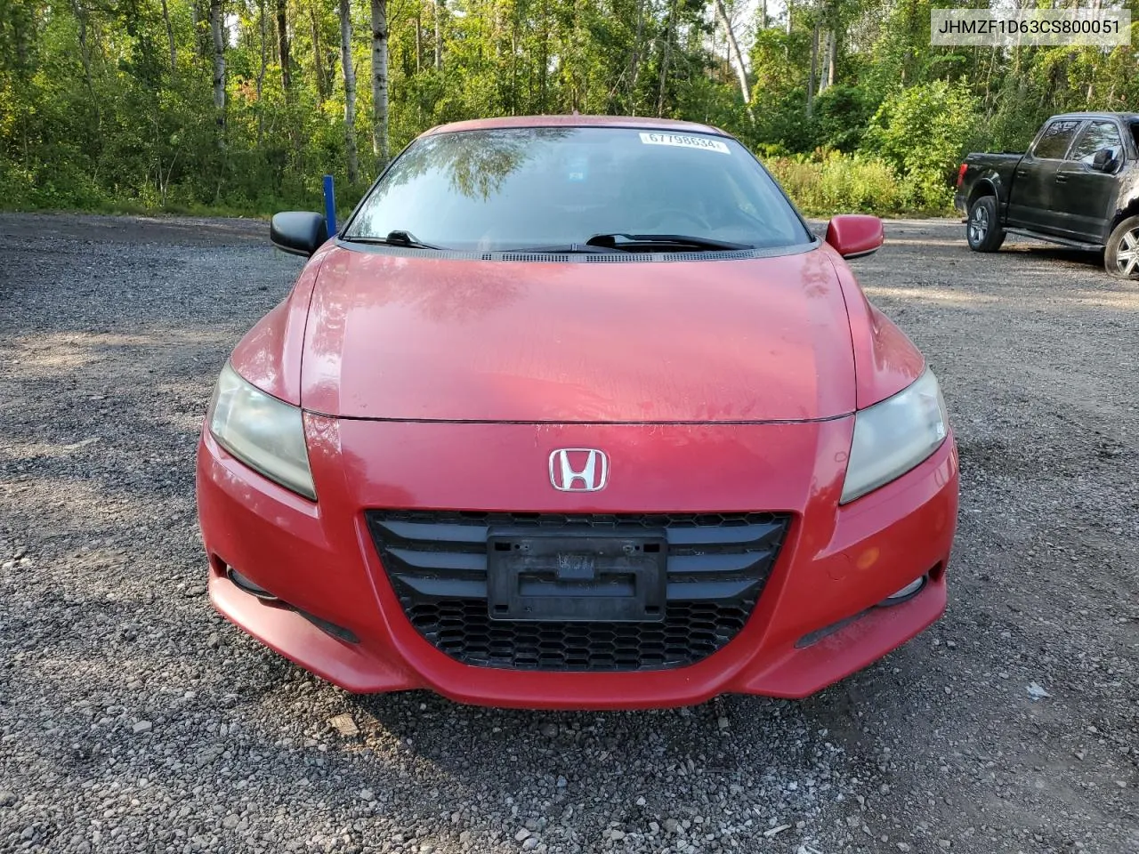 2012 Honda Cr-Z Ex VIN: JHMZF1D63CS800051 Lot: 67798634