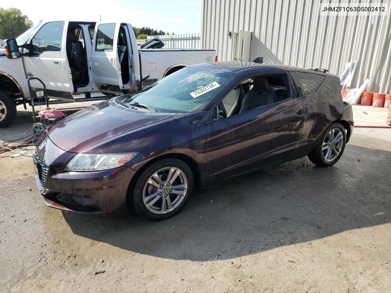 2013 Honda Cr-Z Ex VIN: JHMZF1C63DS002412 Lot: 70302734