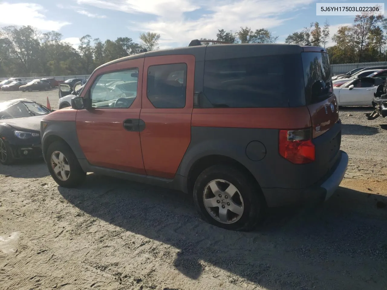 2003 Honda Element Ex VIN: 5J6YH17503L022306 Lot: 74934064