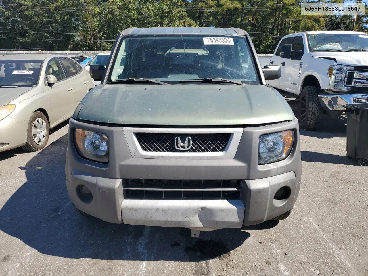 2003 Honda Element Ex VIN: 5J6YH18583L018647 Lot: 76395504