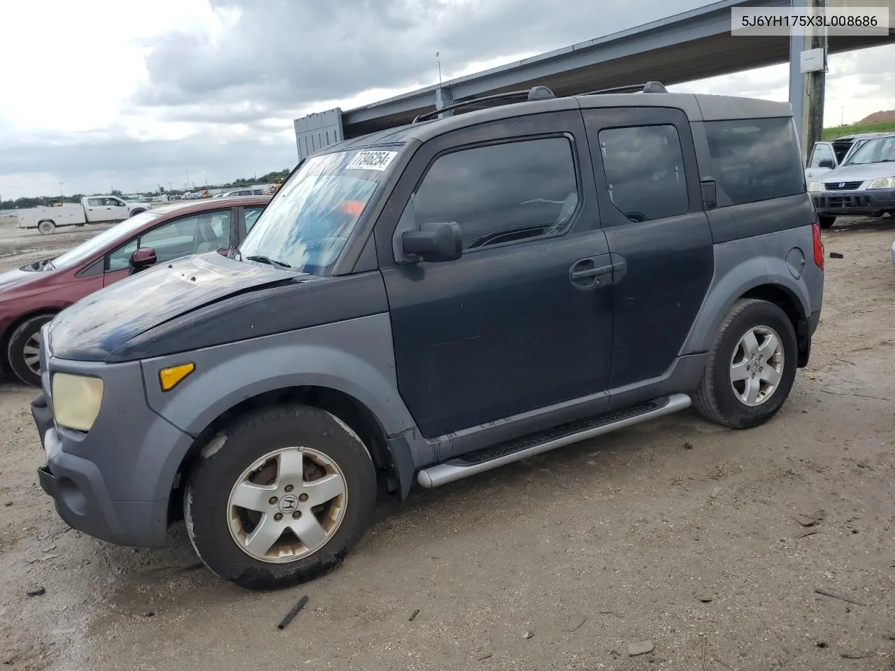 2003 Honda Element Ex VIN: 5J6YH175X3L008686 Lot: 77346254