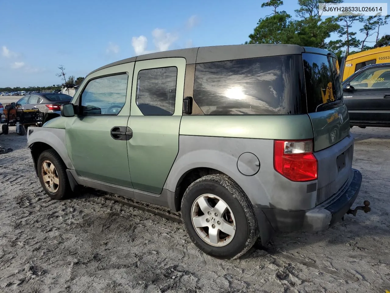 2003 Honda Element Ex VIN: 5J6YH28533L026614 Lot: 77372594