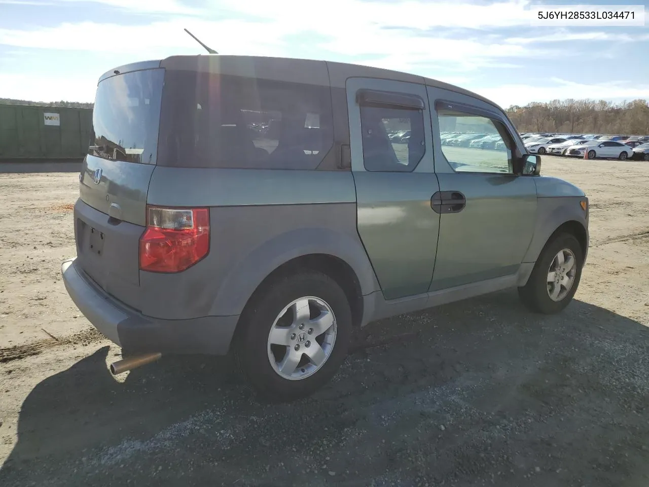 2003 Honda Element Ex VIN: 5J6YH28533L034471 Lot: 80627084