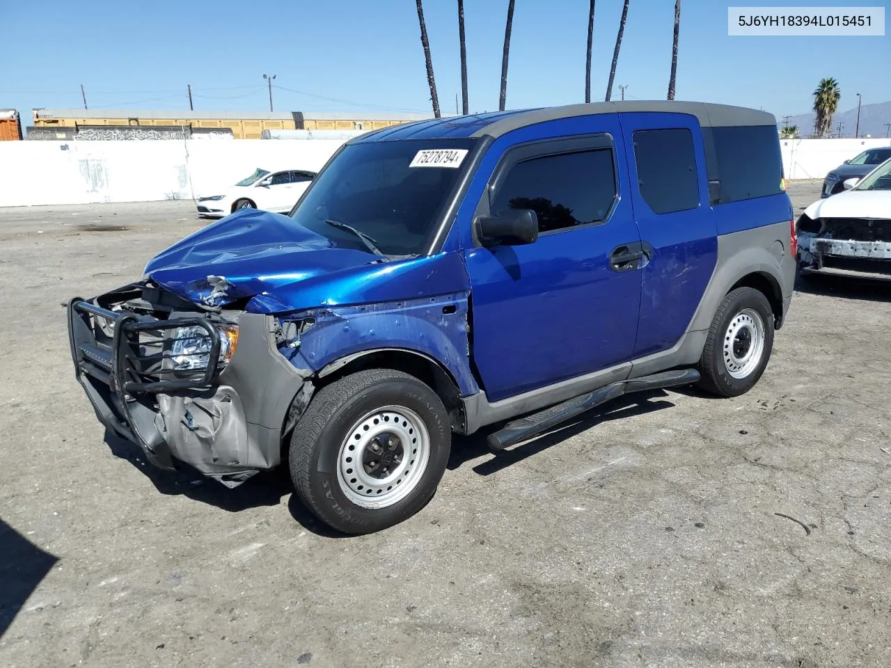 2004 Honda Element Lx VIN: 5J6YH18394L015451 Lot: 75278794