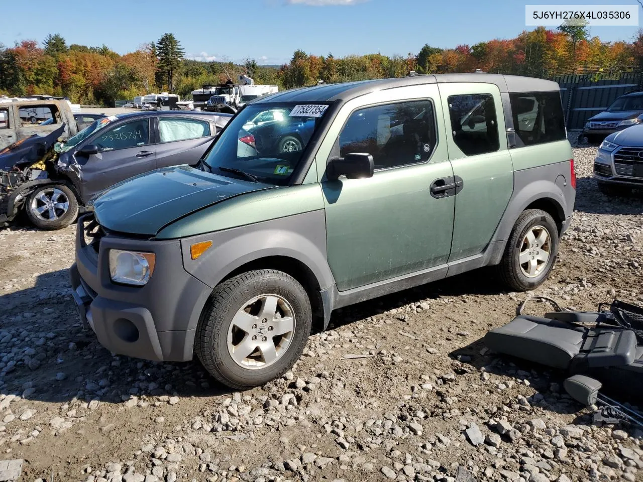 2004 Honda Element Ex VIN: 5J6YH276X4L035306 Lot: 75327354