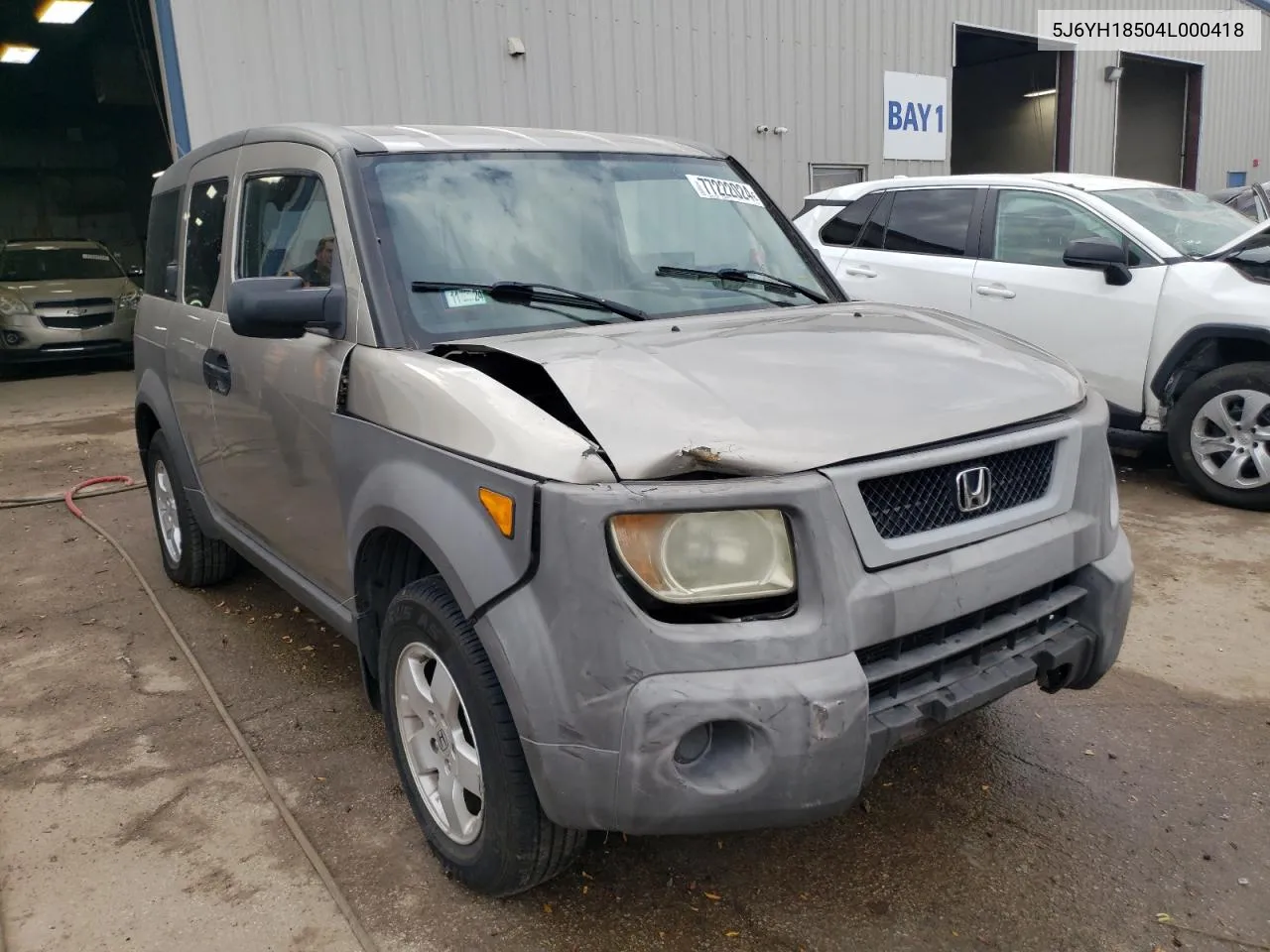 2004 Honda Element Ex VIN: 5J6YH18504L000418 Lot: 77222024