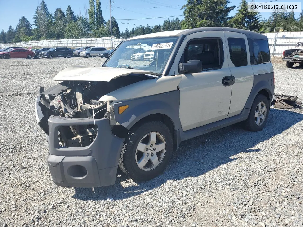 2005 Honda Element Ex VIN: 5J6YH28615L011685 Lot: 59902284