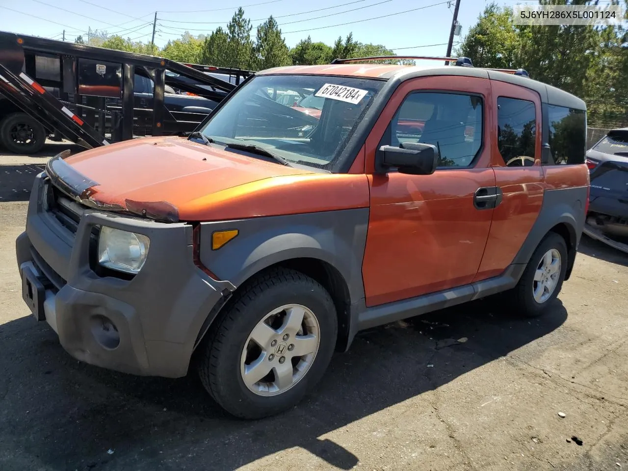 2005 Honda Element Ex VIN: 5J6YH286X5L001124 Lot: 67042184