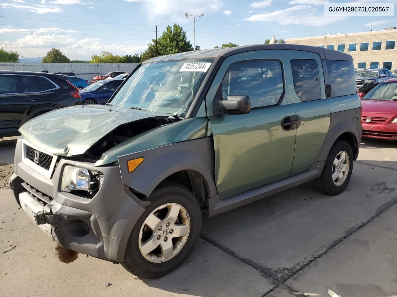 2005 Honda Element Ex VIN: 5J6YH28675L020567 Lot: 70057244