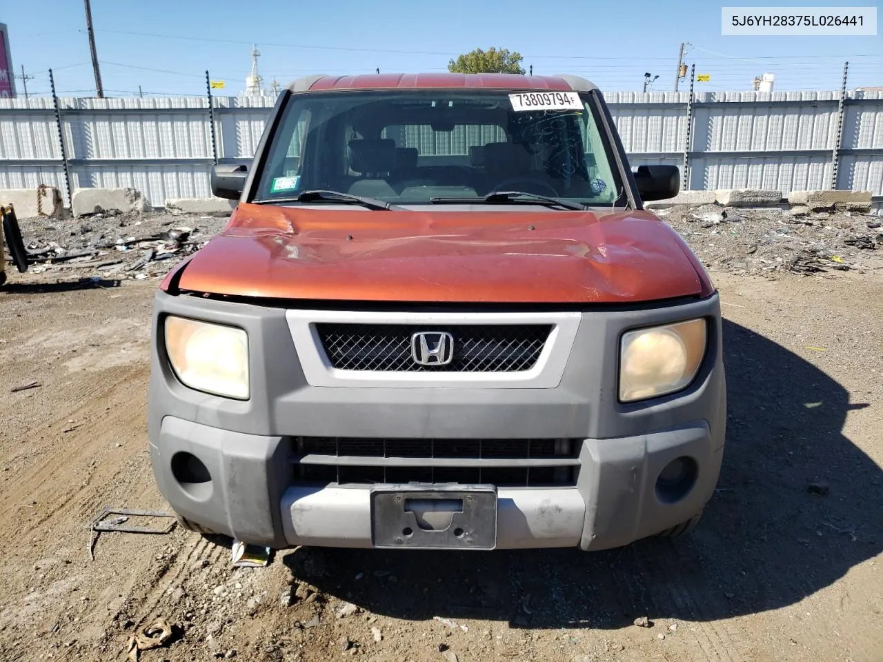 2005 Honda Element Lx VIN: 5J6YH28375L026441 Lot: 73809794