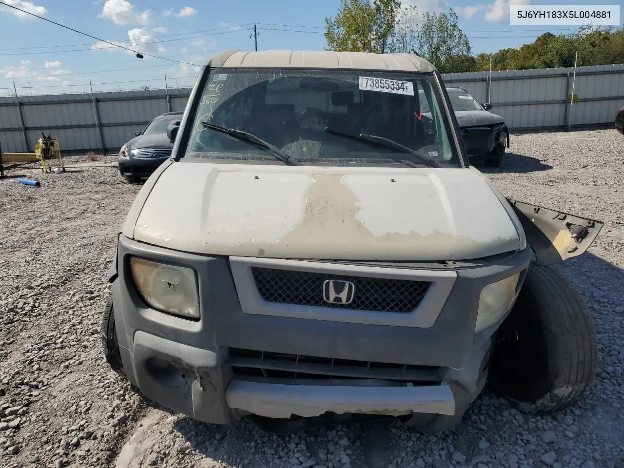 2005 Honda Element Lx VIN: 5J6YH183X5L004881 Lot: 73855334