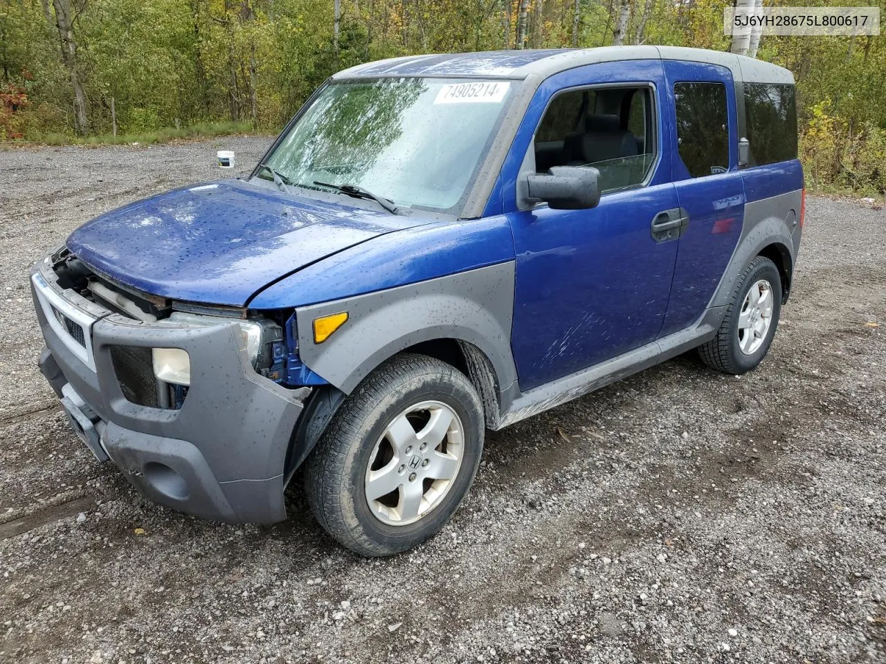 2005 Honda Element Ex VIN: 5J6YH28675L800617 Lot: 74905214