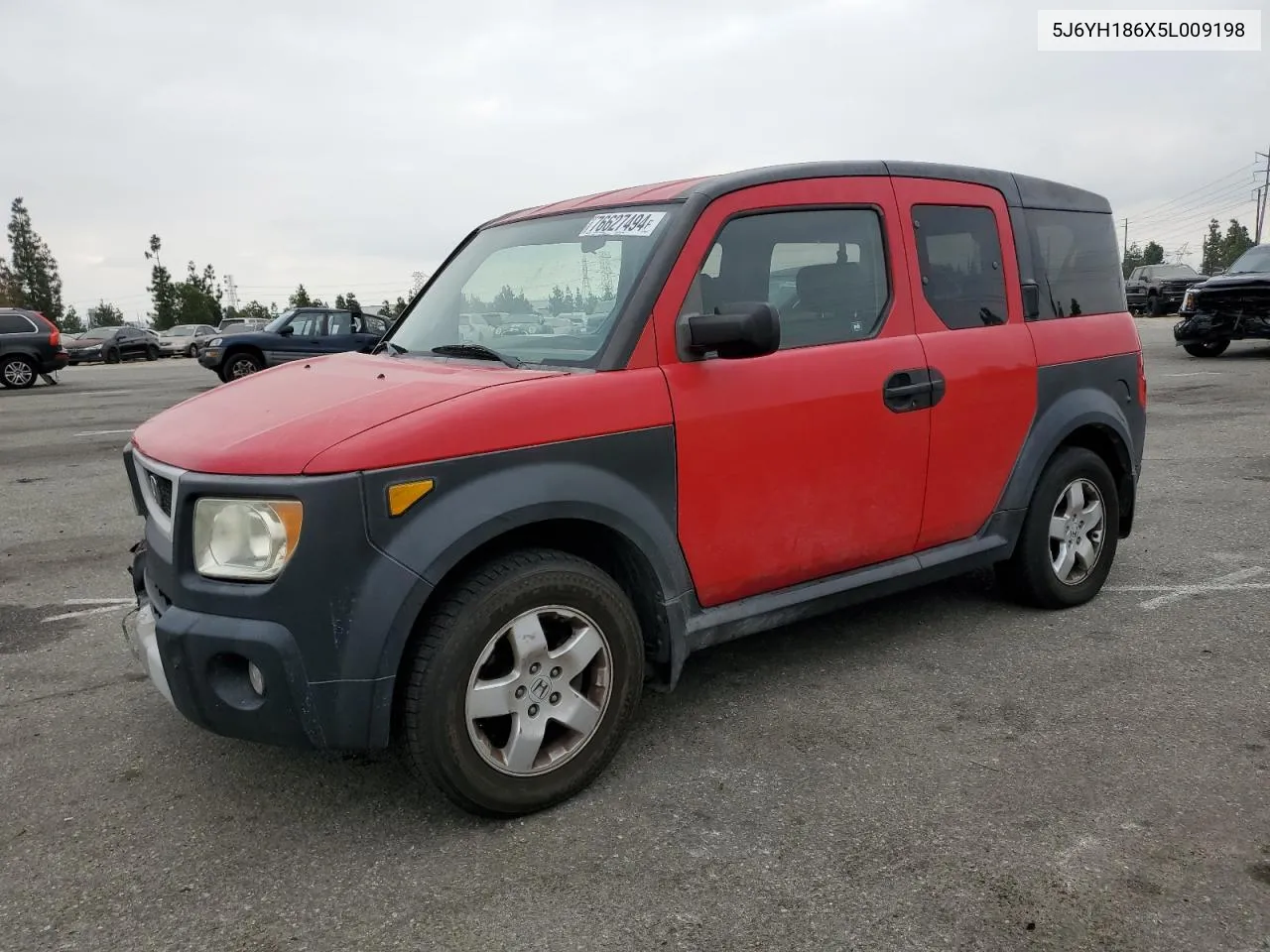 2005 Honda Element Ex VIN: 5J6YH186X5L009198 Lot: 76627494