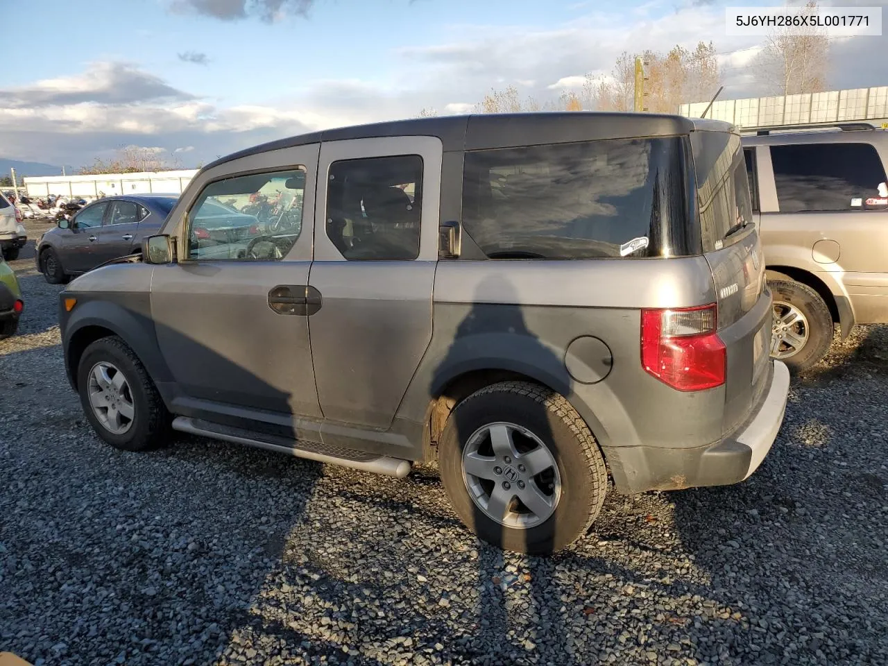 2005 Honda Element Ex VIN: 5J6YH286X5L001771 Lot: 77664944