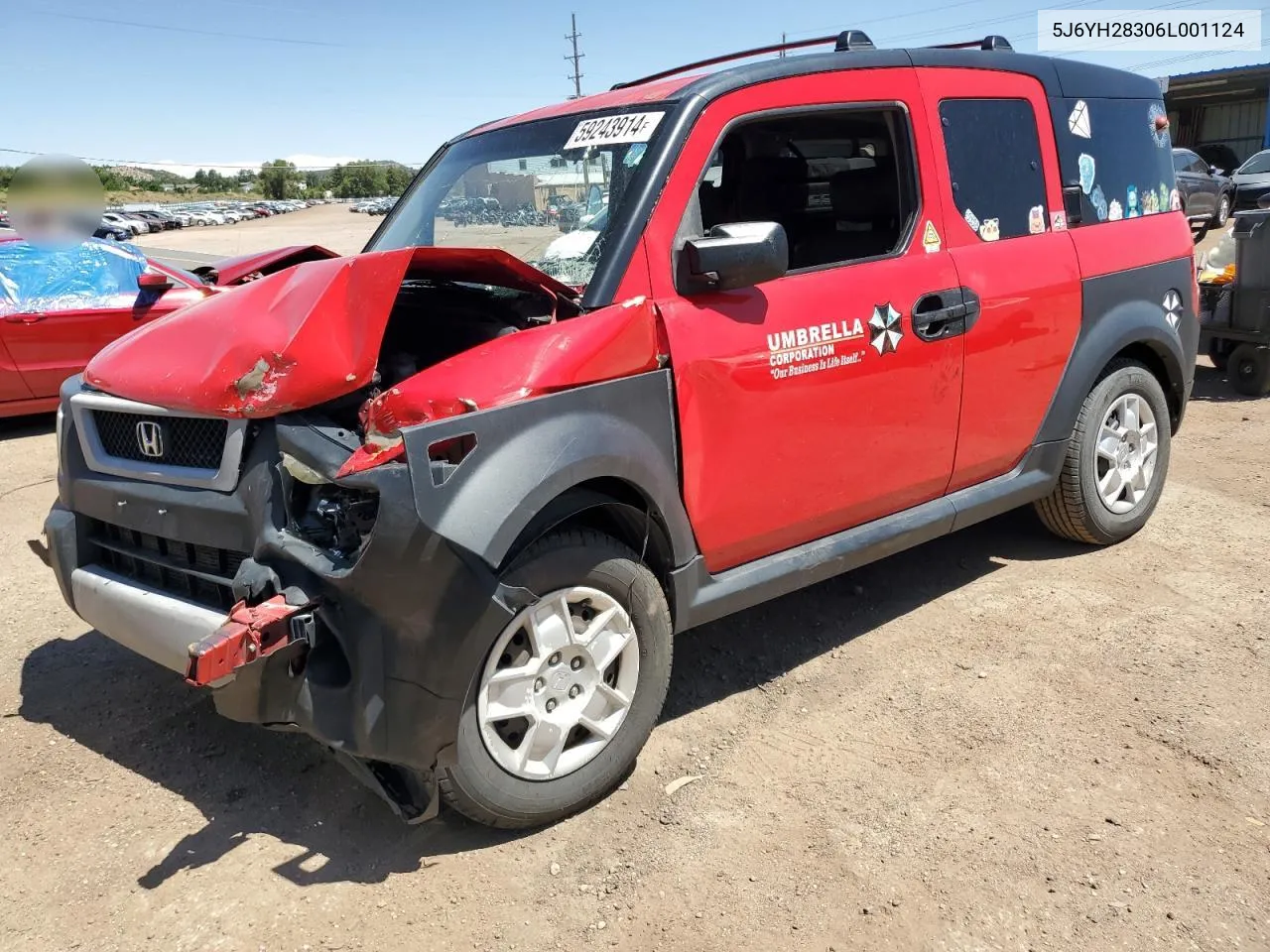 2006 Honda Element Lx VIN: 5J6YH28306L001124 Lot: 59243914