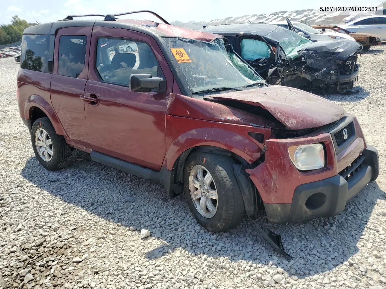 2006 Honda Element Ex VIN: 5J6YH28776L002581 Lot: 69139294