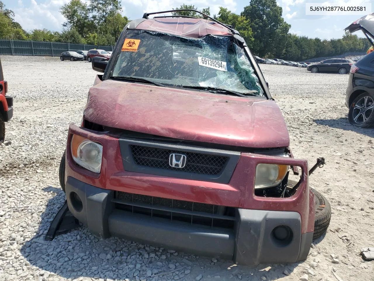 2006 Honda Element Ex VIN: 5J6YH28776L002581 Lot: 69139294