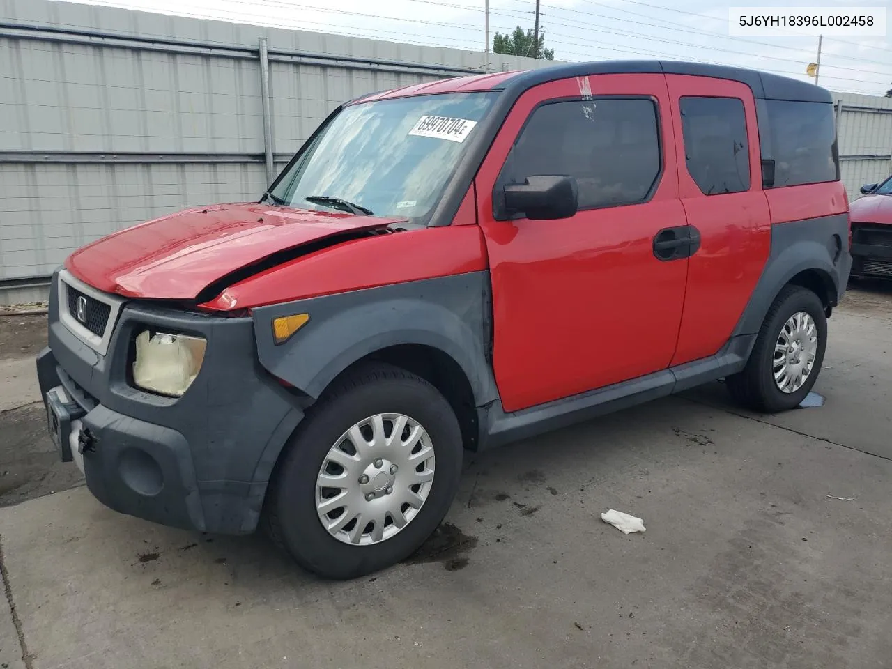 2006 Honda Element Lx VIN: 5J6YH18396L002458 Lot: 69970704