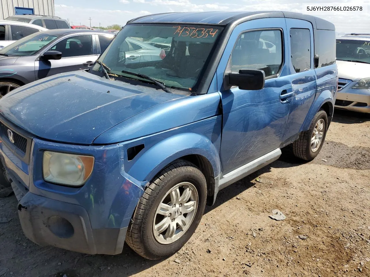 2006 Honda Element Ex VIN: 5J6YH28766L026578 Lot: 74375354