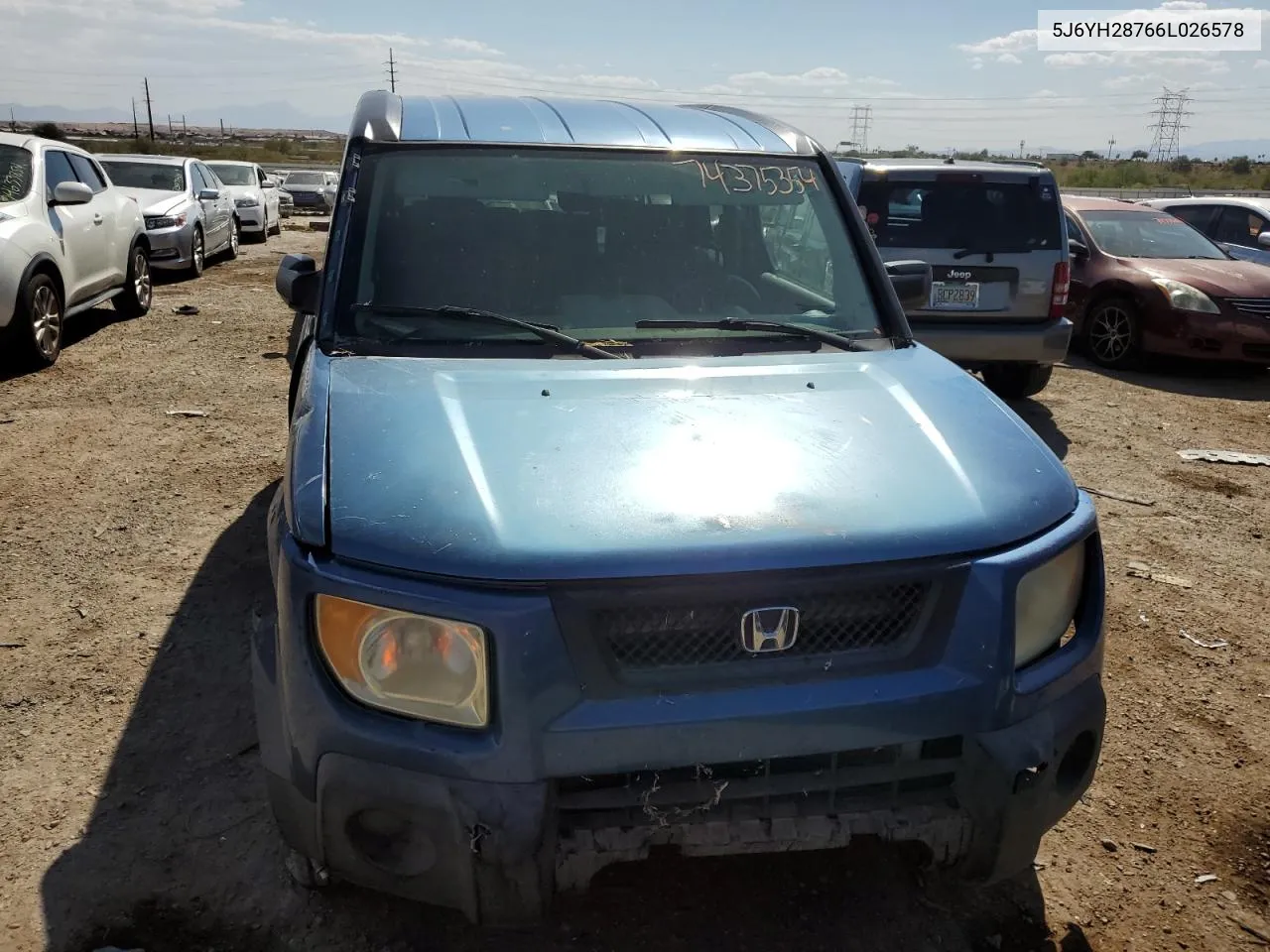 2006 Honda Element Ex VIN: 5J6YH28766L026578 Lot: 74375354