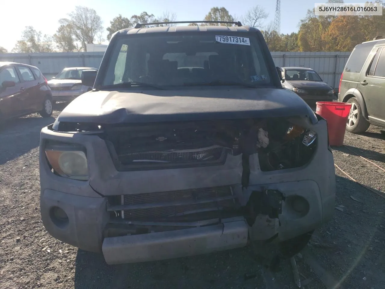 2006 Honda Element Ex VIN: 5J6YH28616L016063 Lot: 75917314