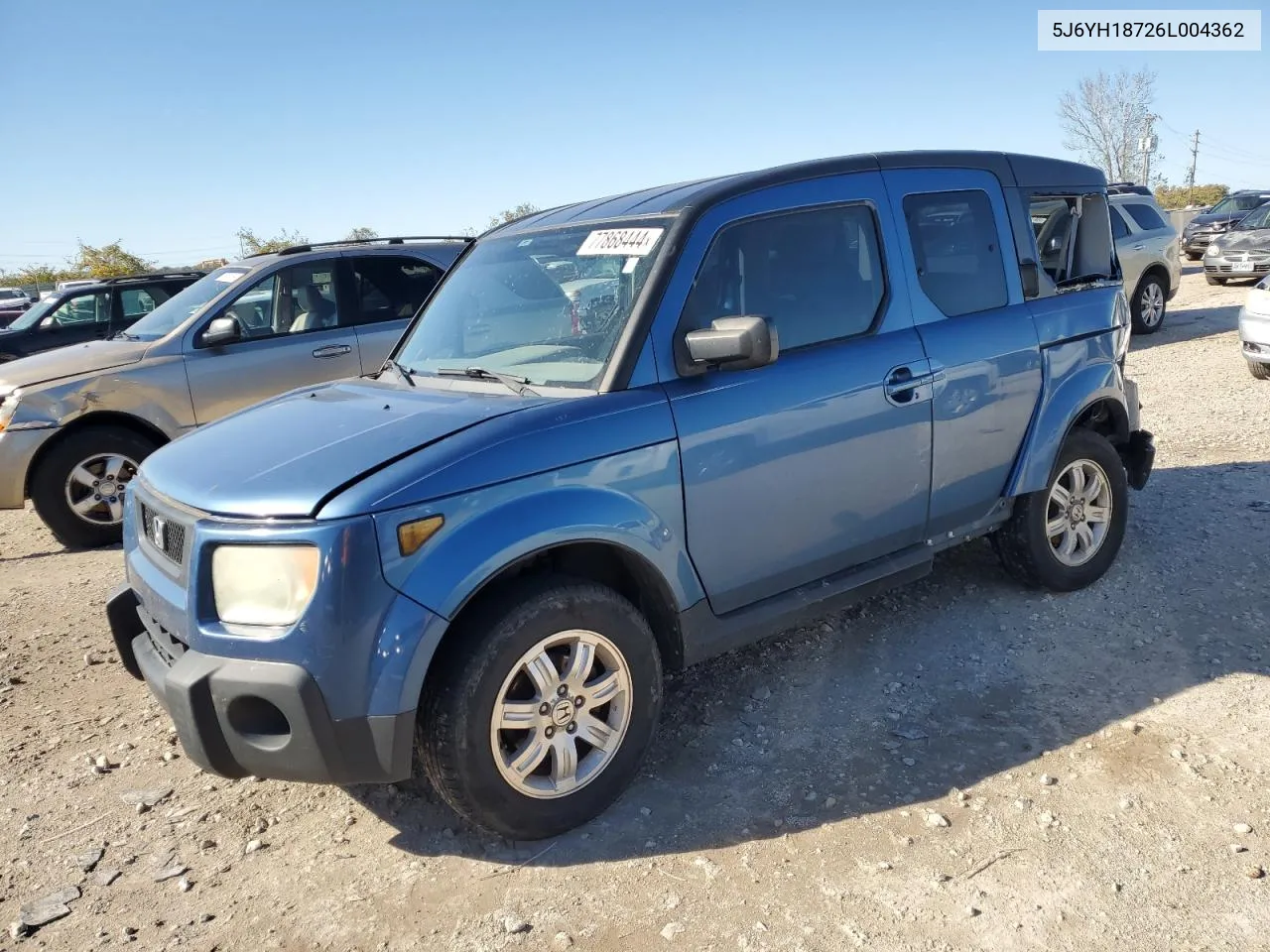 2006 Honda Element Ex VIN: 5J6YH18726L004362 Lot: 77868444