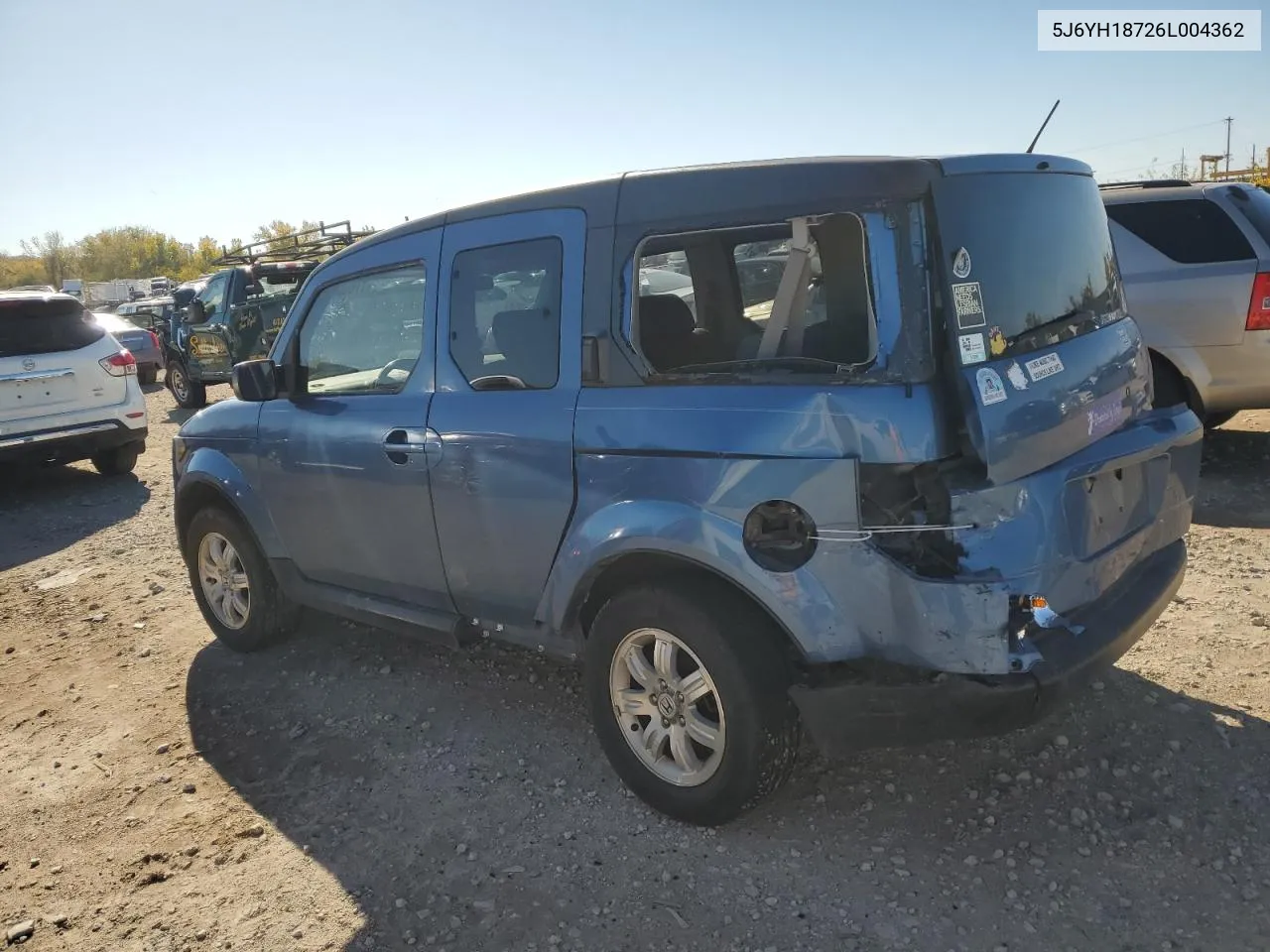 2006 Honda Element Ex VIN: 5J6YH18726L004362 Lot: 77868444