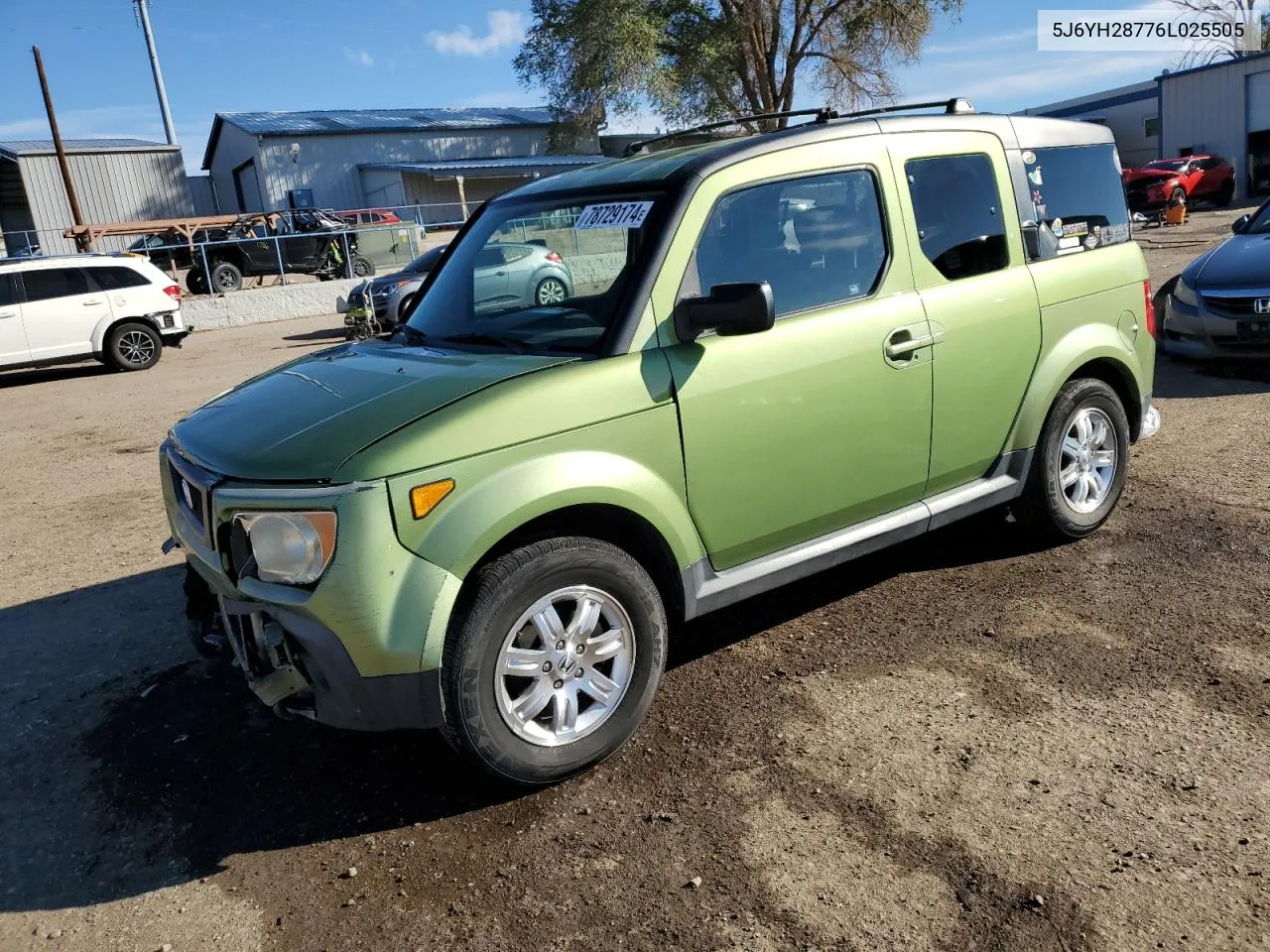 2006 Honda Element Ex VIN: 5J6YH28776L025505 Lot: 78729174