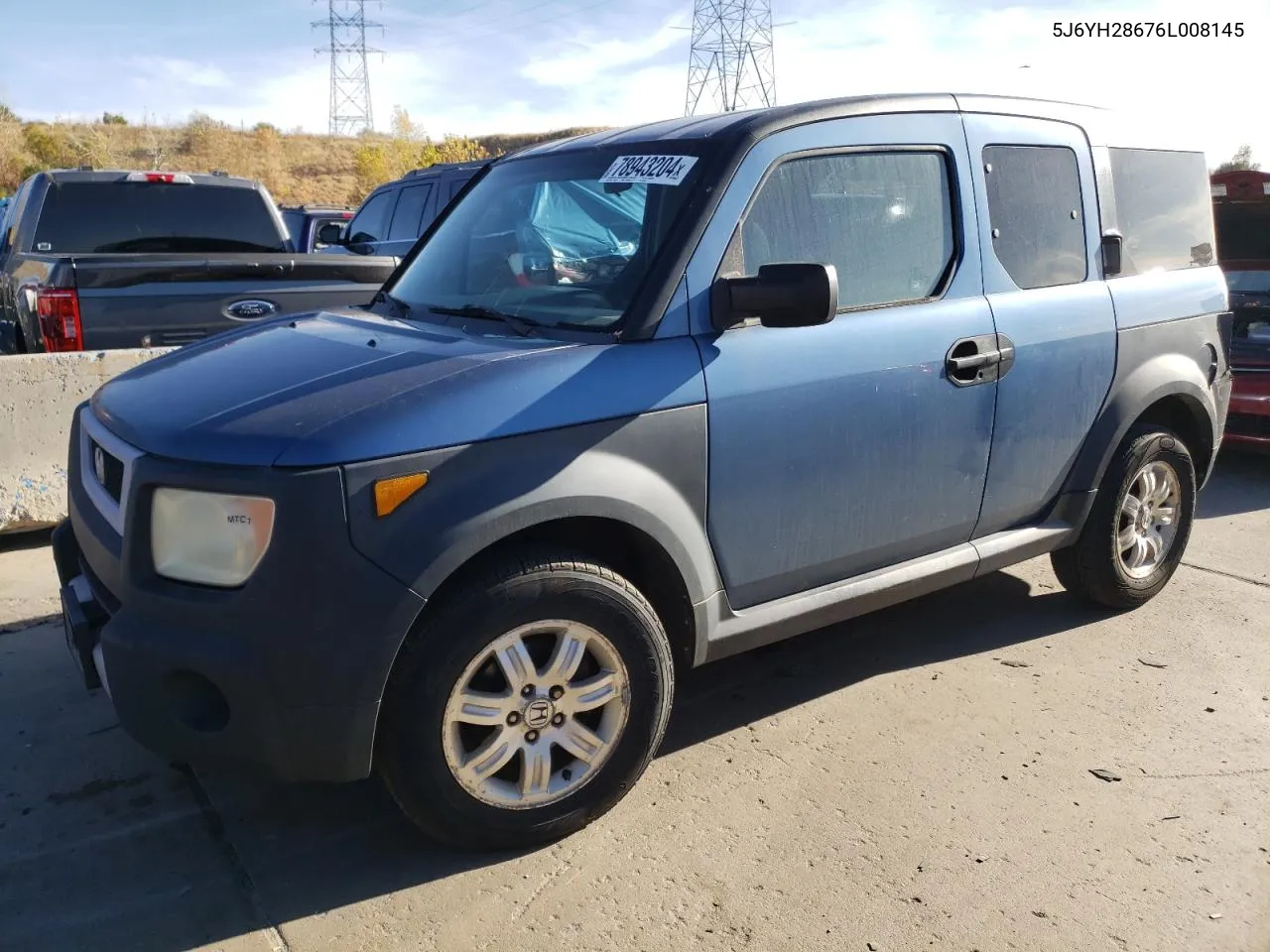 2006 Honda Element Ex VIN: 5J6YH28676L008145 Lot: 78943204