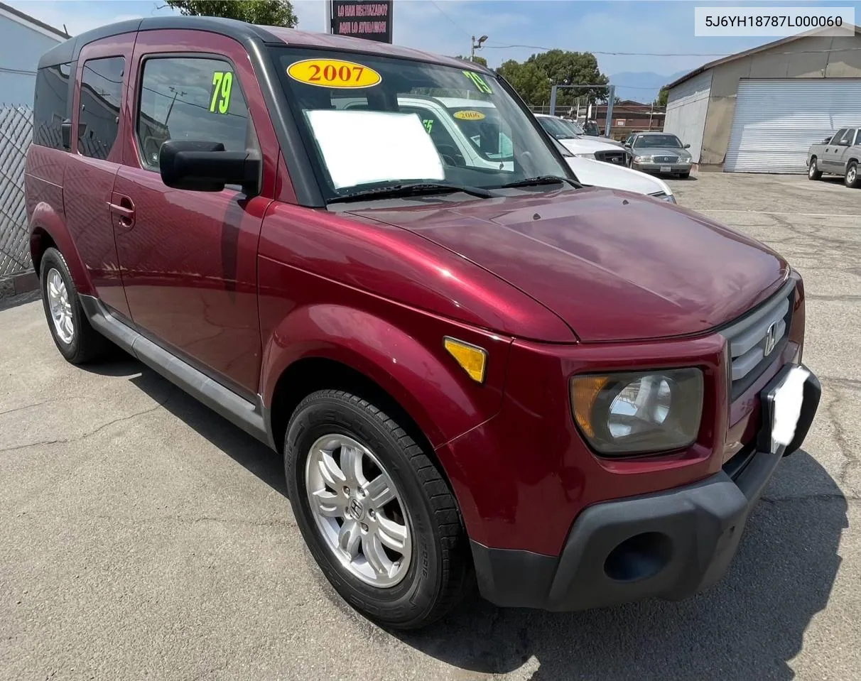 2007 Honda Element Ex VIN: 5J6YH18787L000060 Lot: 69898754