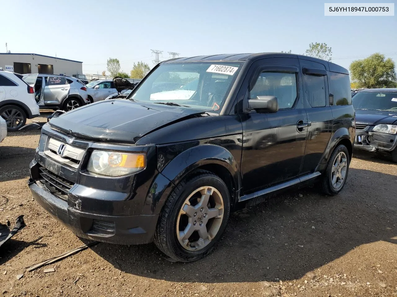 2007 Honda Element Sc VIN: 5J6YH18947L000753 Lot: 71602874