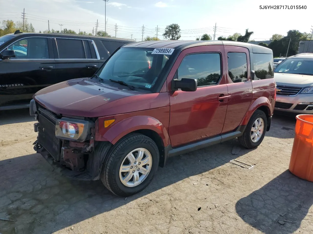 2007 Honda Element Ex VIN: 5J6YH28717L015540 Lot: 72989054