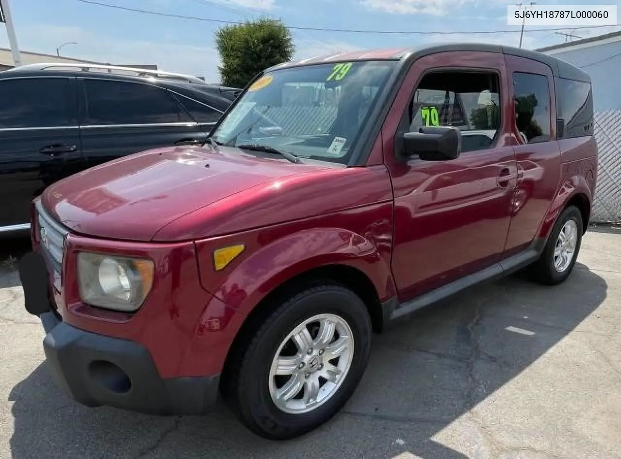 2007 Honda Element Ex VIN: 5J6YH18787L000060 Lot: 78546994