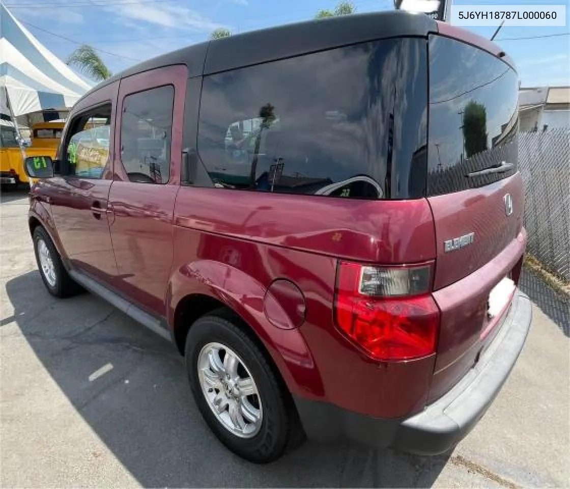 2007 Honda Element Ex VIN: 5J6YH18787L000060 Lot: 78546994