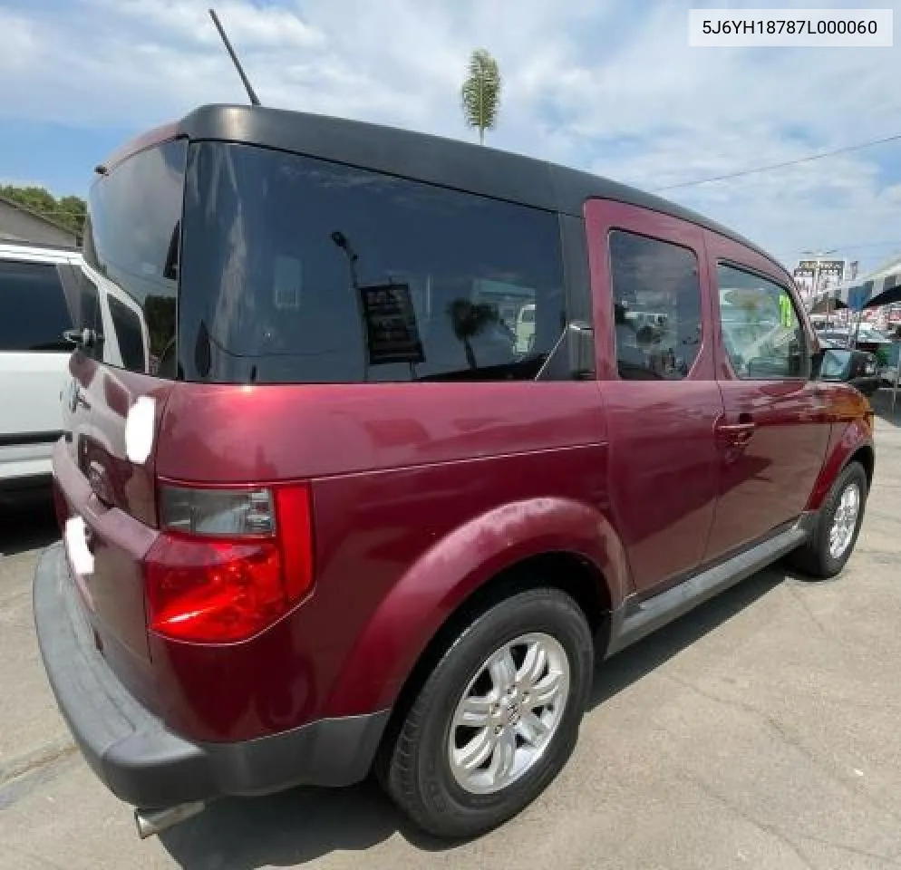 2007 Honda Element Ex VIN: 5J6YH18787L000060 Lot: 78546994