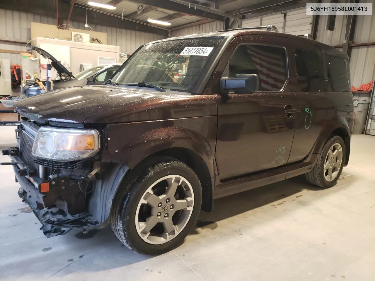 2008 Honda Element Sc VIN: 5J6YH18958L001413 Lot: 51817054