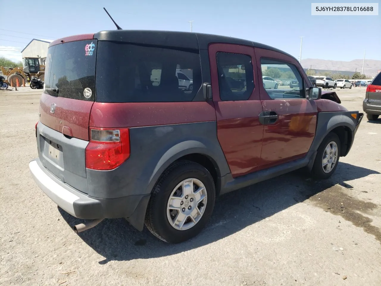 2008 Honda Element Lx VIN: 5J6YH28378L016688 Lot: 69312564