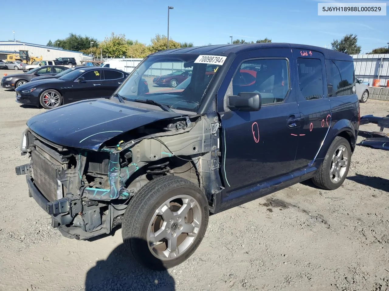 2008 Honda Element Sc VIN: 5J6YH18988L000529 Lot: 70098794